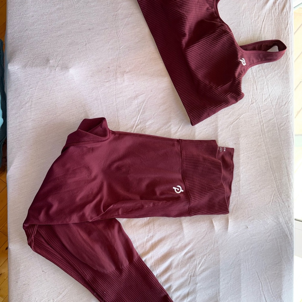 Peloton Burgundy Seamless Sports Bra & Leggings Set 2X